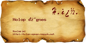 Holop Ágnes névjegykártya