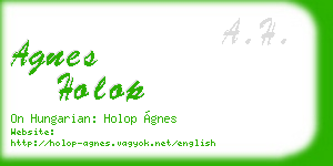 agnes holop business card